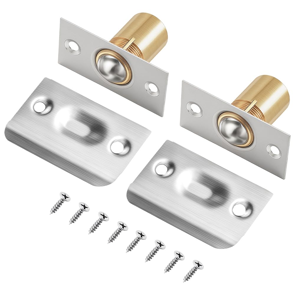 Photo 1 of 2PCS YsDiYxYw Ball Catch for Top of Door-Closet Door Latch Replacement Hardware, Stainless Steel, Recessed Installation, Adjustable Spring