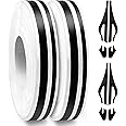 Spurtar Car Pinstripe Tape, Pinstriping Automotive Tape, Black Vinyl Pinstripe Decals for Car, Motorcycle and Boat, Racing Stripes DIY Stickers,2 Rolls x 33Ft,1/5” Stripe+ 1/10" Gap+ 1/10” Stripe