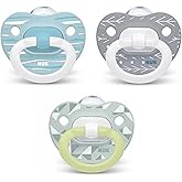 Nuk, Orthodontic Pacifier Neutral, Glows in The Dark, 18-36 Month Value Pack, 3 Count