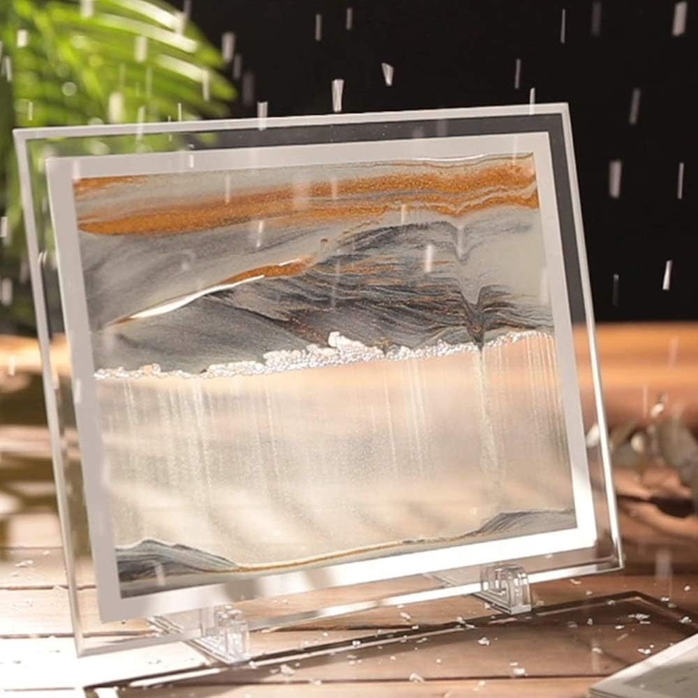 Amazon Co Jp ダイナミックな液体動く砂アート絵 砂の風景と風景 装飾ディスプレイ 自宅 オフィスのデスクトップ サイケデリックアート 砂時計装飾おもちゃ ウェディングギフト ホーム キッチン