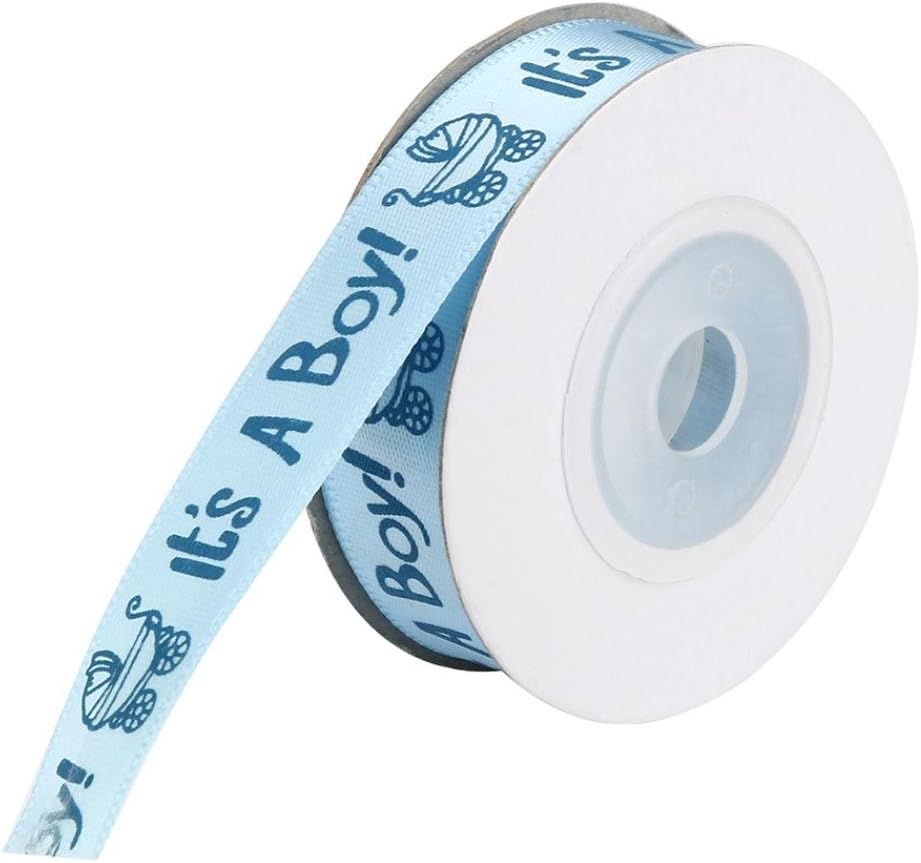 Elaco 10 Yards It's A Boy Girl Baby Shower Ribbon Grosgrain Ribbon Gift Belt Decor (Blue)