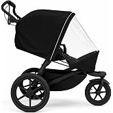 Rain Cover Fits for Thule Urban Glide 3 Single Stroller, Water-Resistant Windproof Weather Shield with Zipper Window, Breathable Vent Holes, Reflective Strips and Storage Bag, All-Season Protector