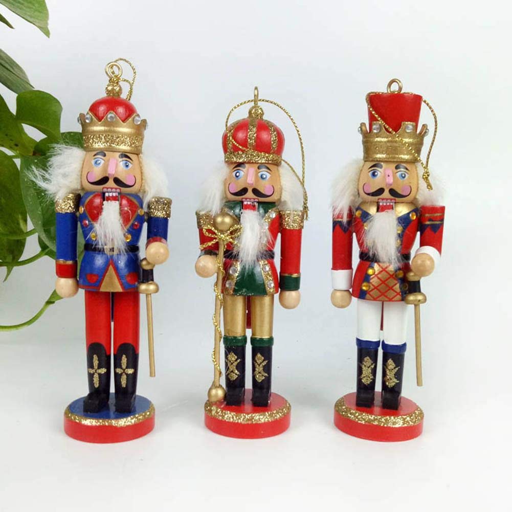 Best Service 12cm Nutcrackers Glitter Christmas Decorations Soldier King Puppet Ornament Tree Pendant Home Decor Gifts Present 3pcs Set Kitchen Home 100 Free Shipping Www Misrtalateen Com