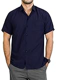 LA LEELA Men's Short Sleeve Button Down Summer