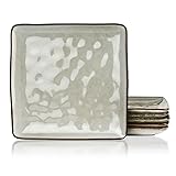 famiware Square Dinner Plates Set of 6, Large Pasta