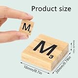 NUDFSY 100pc Wood Letter Tiles Scrabble Crafts DIY Alphabet Coasters Crossword view 2