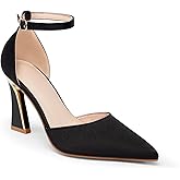 Juliet Holy Womens Pumps Point Closed Toe Heels Buckle Ankle Strap D'Orsay Heeled Sandals