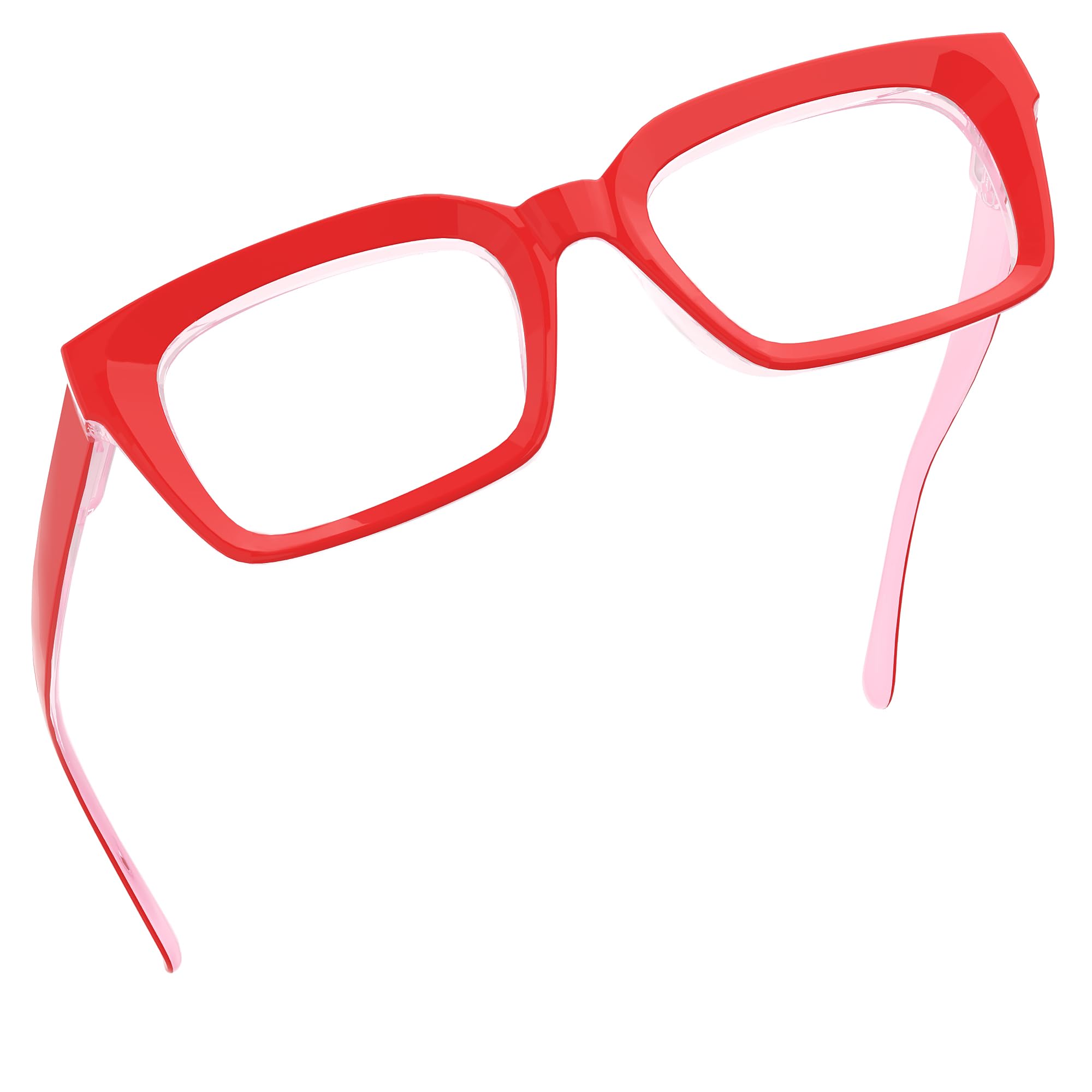 Eyekepper Ladies Reading Glasses - Oversized Square Design Readers for Women Red +3.00