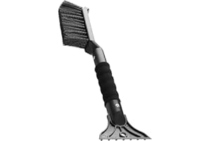 OxGord 2-in-1 Ice Scraper & Snow Brush - No Scratch w/Soft Bristle Best for Frost Remover & Broom Removal Tool - Auto Windshield Window Cleaning Kit - Heavy Duty Winter Car Accessories w/Grip Handle​