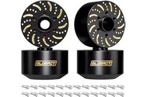 GLOBACT Black Brass Extended Wheel Weights Hubs 650g Counterweight Set 22mm Extended Hex hub for Trx4 Trx6 Axial SCX10 II III Redcat GEN7 GEN8 1.9inch 2.2inch Wheel Rims Upgrade Parts (4Pcs)