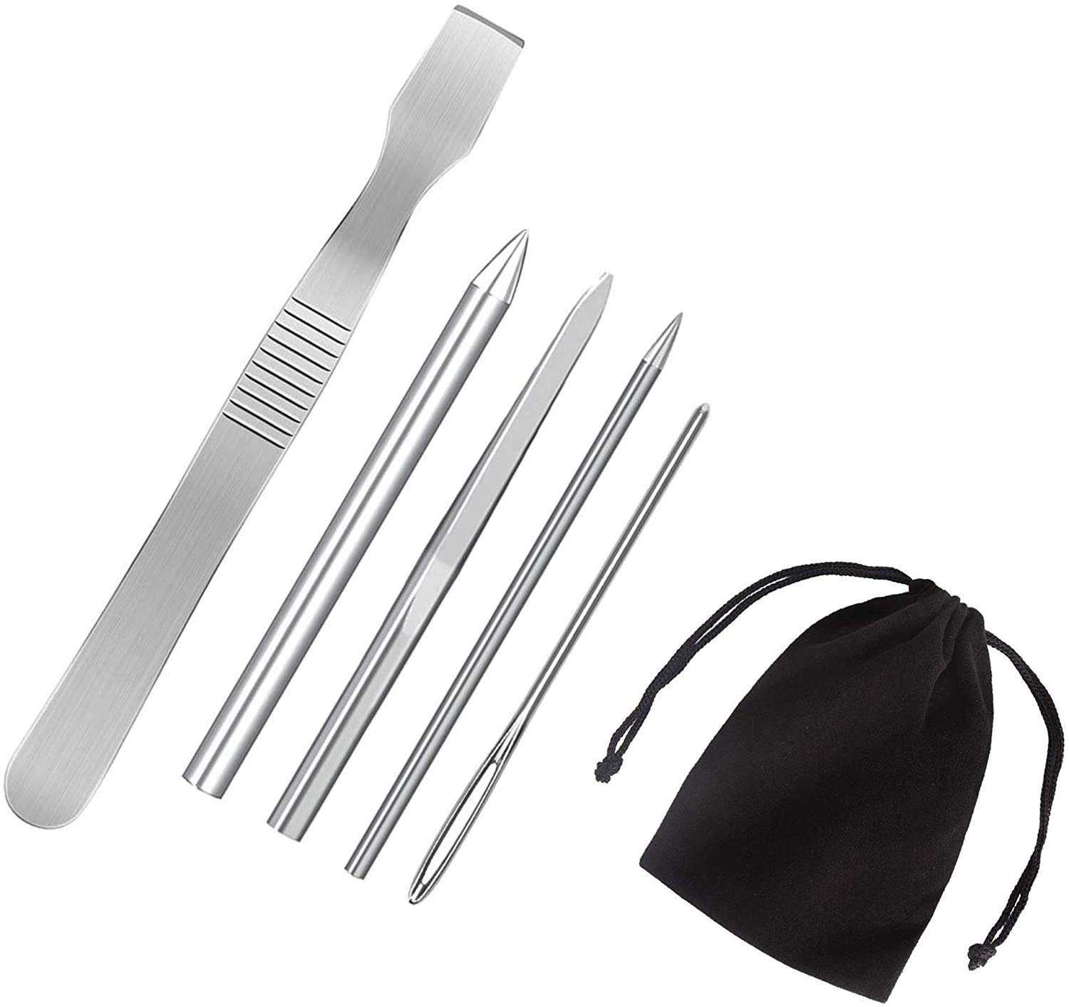 Namvo 5 Pack Stainless Steel Paracord Needle with Cloth Bag for DIY Craft Bracelets Stitching Weaving Laces Strings