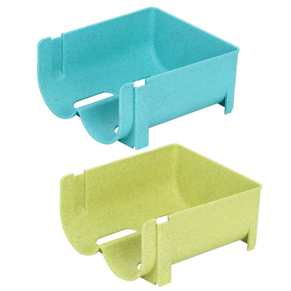 HERCHR Stackable Bottle Rack, Bottle Holder for Refrigerator Wine Rack for 2 Bottles Plastic Free-Standing Stackable Wine Racks for Kitchen Cabinet Countertop, 5.5x6.3x3inch