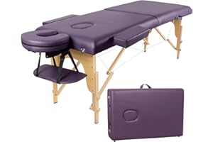 Higliocas Massage Table Portable Lash Bed: Foldable Physical Therapy Table for Spa Tattoo (Purple)