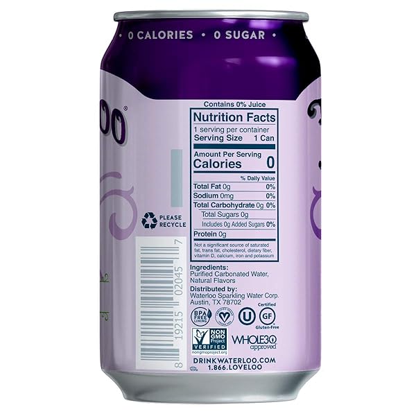 WATERLOO SPARKLING WATER WATERLOO GRAPE SPARKLING WATER, 12 FL OZ
