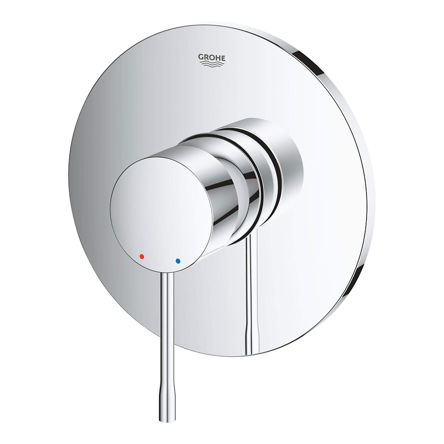 GROHE Essence Concealed Shower Mixer Trim Set (Metal Lever and Escutcheon Retroactively 6° Adjustable, 46 mm Ceramic Cartridge, without Roughing-In-Set), Chrome, 24057001