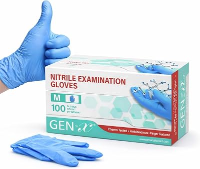 Gen X Nitrile Examination Gloves Medium Blue 100 per box SHOW-ME