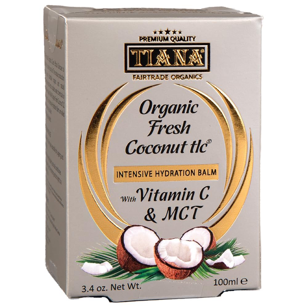 Intensive Hydration Balm 100ml (Pack of 2) – Water-Free Vitamin C Face Moisturiser with Coconut Oil – Natural, Vegan Balm for Dry & Sensitive Skin – Deep Moisture, Soothing & Multi-Purpose – TIANA