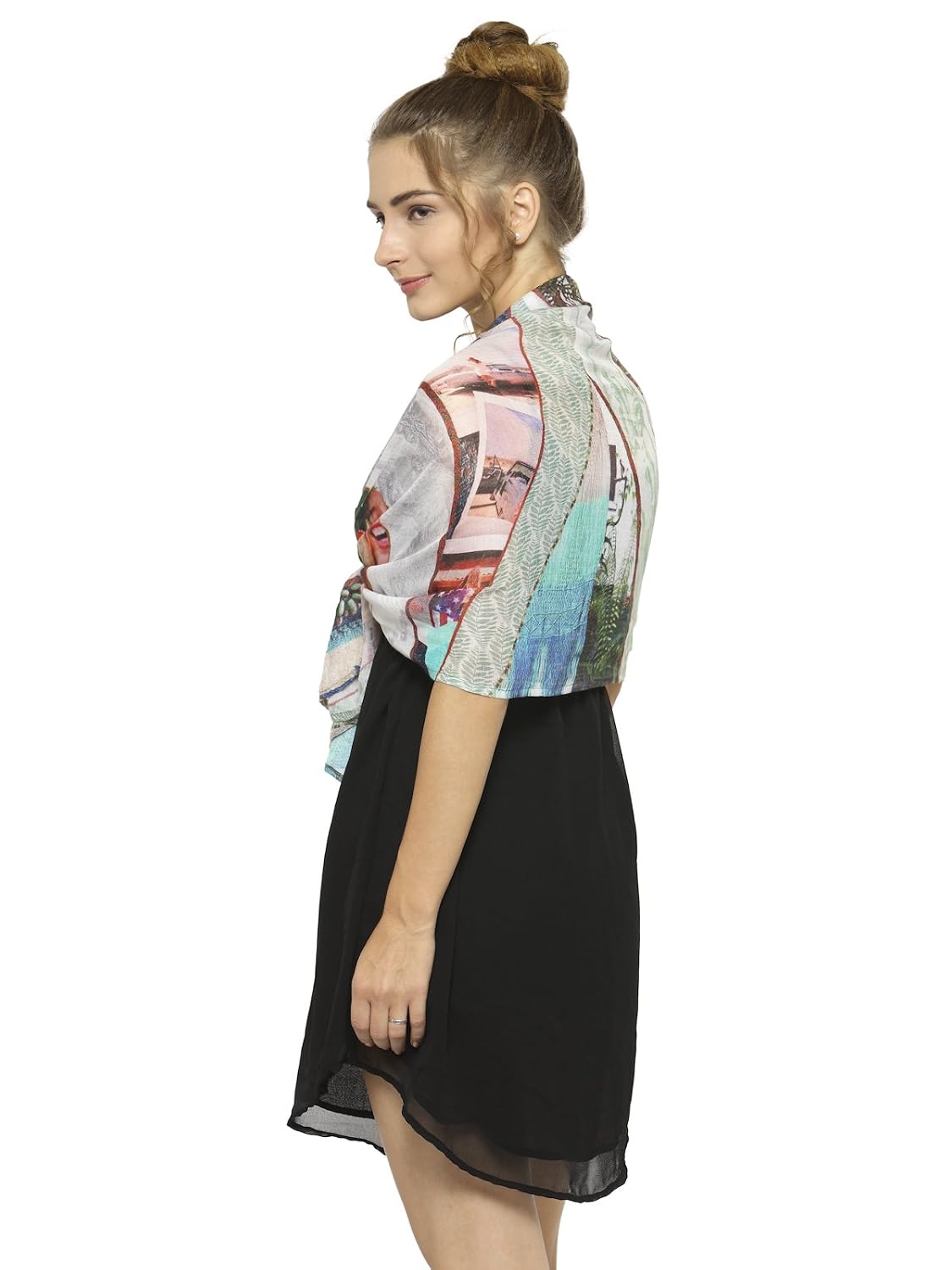 j style women's modal cream digital print designer scarf