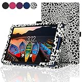 ACdream Lenovo TAB3 8 Case, Folio Protective Premium Leather Tablet Case for Lenovo TAB3 8 inch Tablet(2016 release), Black-White-Leopard