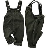 Mornyray Toddler Boy Girl Soft Corduroy Suspender Pants Kids Overalls Loose Retro Adjustable button overalls