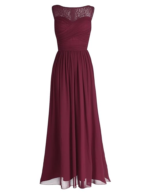 iEFiEL Damen Abendkleider elegant Hochzeitskleid Cocktailkleid Chiffon Festlich Festkleid Langes Brautjungfernkleid 34-46