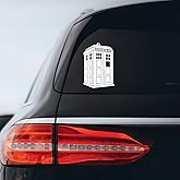 Police Box Sticker Decal Notebook Car Laptop 5" x 8" (White)