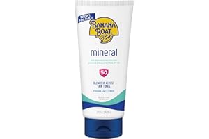 Banana Boat Mineral Sunscreen SPF 50 Lotion, 5Fl Oz | Zinc Oxide Sunscreen Lotion, Beach Essentials, SPF 50 Sunblock, 5Fl Oz