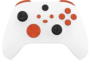 eXtremeRate Replacement Buttons for Xbox Core Wireless Controller, Orange DIY Accessories Kit LB RB LT RT Bumpers Trigers Dpad ABXY Start Back Sync Share Keys Parts for Xbox Series X & S Controller