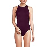 Lands' End Women's Tugless High Neck Portrait Back One Piece Swimsuit