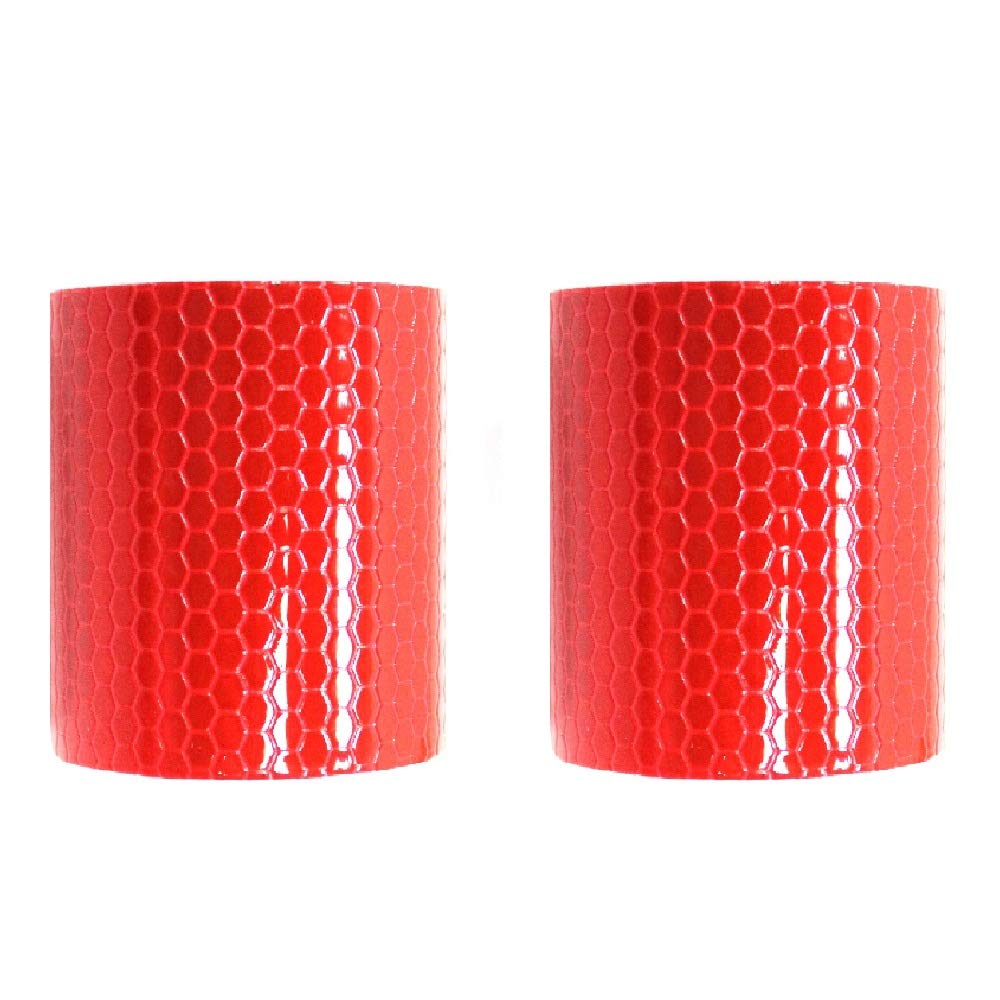BigTron Reflective Tape, High Intensity Adhesive Reflective Tape - Self Adhesive Waterproof Safety Marking 50mm x 3M 2 Rolls, Red