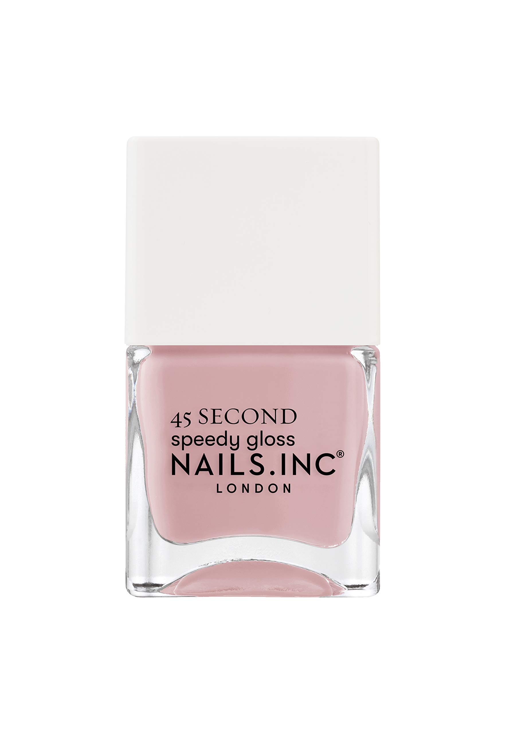 Nails Inc 45 Second Speedy Gloss, Kings Cross Keeps Cool, Mauve, No Chip, Long Lasting, Quick Dry, Air Dry, Professional Manicures & Pedicures, Fingernails & Toenails, Vegan Nail Polish, 14 ML