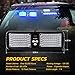 Xprite Blue 86 LED SunShield Sun Visor Emergency Strobe Lights 12 Flash Modes Hazard Police Warning Light for Law Enforcement Vehicle