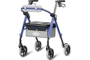 VOCIC Walkers for Seniors, Z11 Rollator Walker with Seat, Max 380 lbs, Avant Walkers with Ergo Seat & Backrest, Foldable Rollator Adjustable Height, All Terrain Walker, Lightweight
