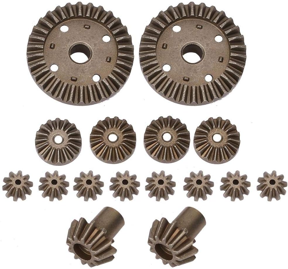 VGEBY RC Reduction Gear, 16Pcs Metal 12T 24T 30T Gear RC Model Car Spare Parts Replacement for 12428 12423 Accessory Model Toy