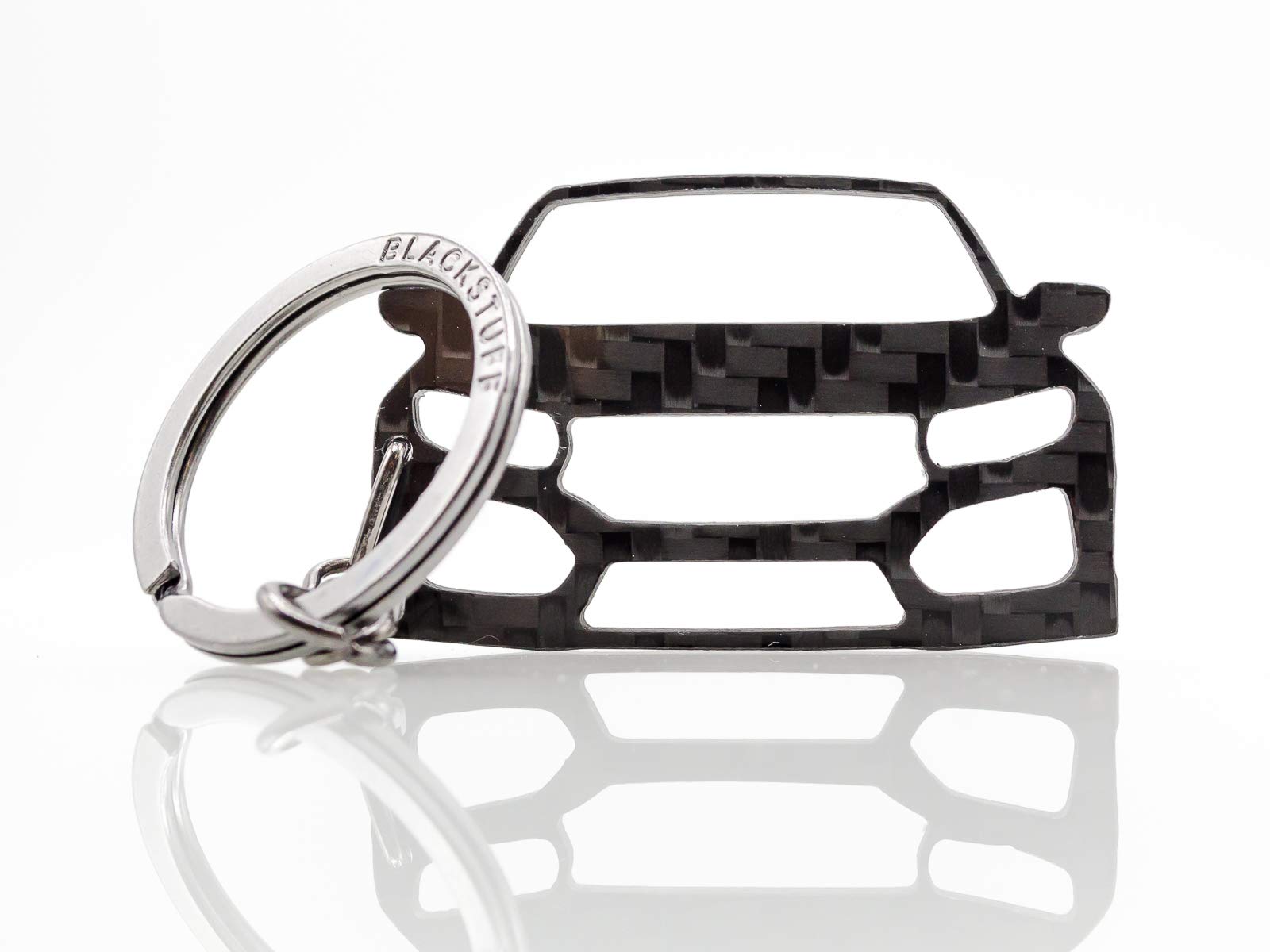 BlackStuff Carbon Fiber Keychain Keyring Ring Holder Compatible with Civic Type R MK10 2016 BS-615