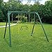 Swing-N-Slide Orbiter Complete Wooden Swing Set, Safety Tested for Backyards with Two Swings & Trapeze Handle bar