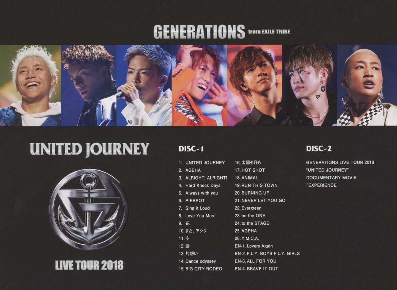 Amazon Co Jp Generations Live Tour 18 United Journey Dvd2枚組 初回生産限定盤 Dvd ブルーレイ Generations From Exile Tribe