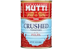 Mutti Crushed Tomatoes (Polpa), 14 oz. | 6 Pack | Italy’s #1 Brand of Tomatoes | Fresh Taste for Cooking | Canned Tomatoes | Vegan Friendly & Gluten Free | No Additives or Preservatives