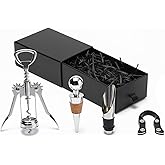 Sipoyen Wine Opener Gift Set-Wing Corkscrew, Foil Cutter, Pourer and Wine Bottle Stopper Accessories Kit for Wine Lovers