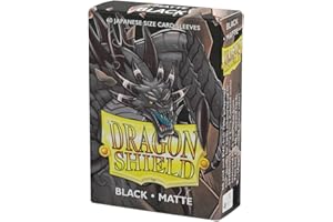Dragon Shield | Japanese Size Card Matte Sleeves | 60 CT - Smooth & Tough Premium TCG Sleeves - Compatible with Yu-Gi-Oh, Naruto, Cardfight & Vanguard | Black