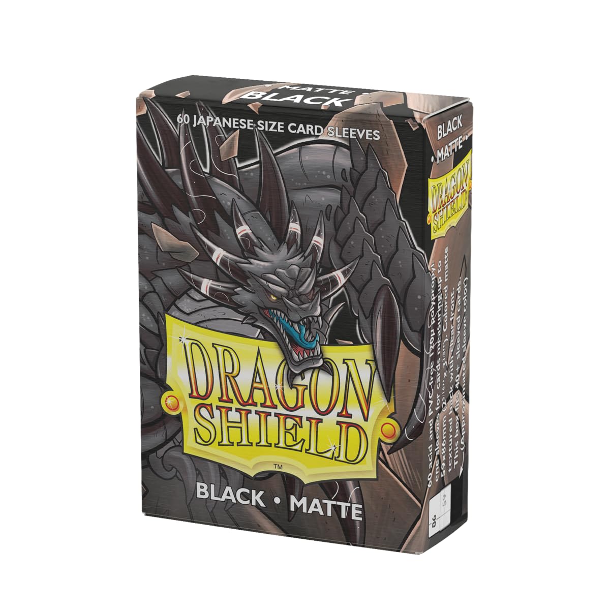 Dragon Shield | Japanese Size Card Matte Sleeves | 60 CT - Smooth & Tough Premium TCG Sleeves - Compatible with Yu-Gi-Oh, Naruto, Cardfight & Vanguard | Black — image 1