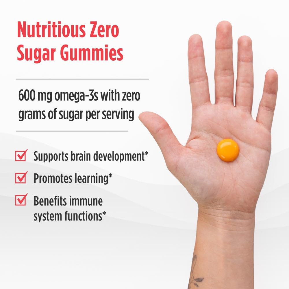Nordic Naturals Zero Sugar Children’s DHA Gummy Chews, Tropical Punch - 30 Gummy Chews for Kids - 600 mg Total Omega-3s - Brain Development, Learning, Healthy Immunity - Non-GMO - 30 Servings