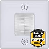 DataComm Electronics 1 3/4" Hole Saw Wall Plate with Brushes, In-Wall Cable Management for Low-Voltage Cables, Hides Multiple Cords, DIY-Friendly Cord Hider for Wall-Mounted TV and Camera