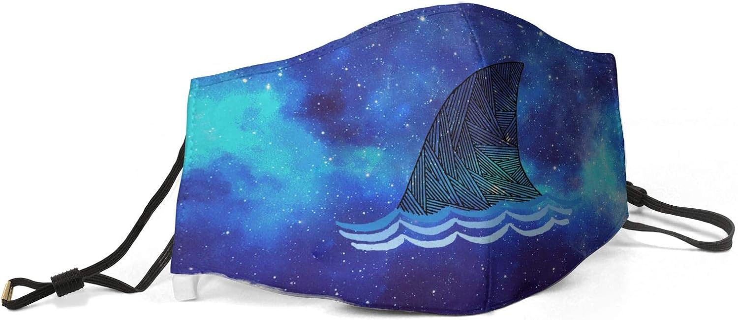 Shark Big Bite Reusable Face Nose Mouth Cover with Adjustable Earloops Mouth Cover for Women Men