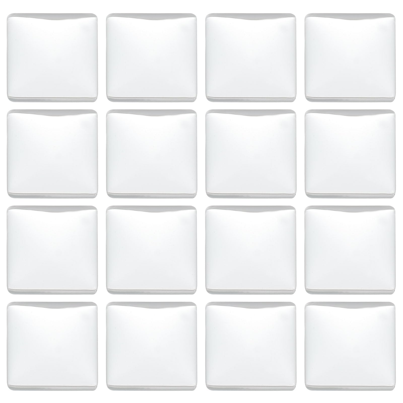 PATIKIL Transparent Glass Cabochons, 60Pcs 15x15mm Square Shaped Glass Dome Tiles for Photo Pendant Jewelry Making, Clear