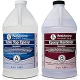 Clear Table Top Epoxy Resin That Self Levels, This is a 1 Gallon High Gloss (0.5 Gallon Resin + 0.5 Gallon Hardener) Kit That