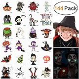 Temporary Tattoos for Kids Halloween Unicorn Birthday Party Favors Pack 144 Assorted (Halloween Tattoos Glow in The Dark)