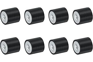 uxcell 8Pcs 10 x 10mm M3 Thread Female Rubber Mounts, Vibration Isolators, Replaces Anti Vibration Pads Flat Silent Block Base Block