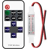 11 Key RF Mini Wireless Remote Controller, LED Strip Dimmer, DC 5-24V | LED Light Controller, 6A, 8 Dynamic Modes, for 3528 5050 COB Single Color LED Strip Lights Wireless Switch Control Dimmer