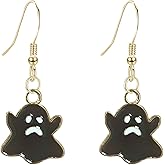 Just Follow Halloween Earrings for Women Ghost Earrings Hoop Halloween Jewelry Ghost Costume Accessories Cute BOO Spooky Dangle